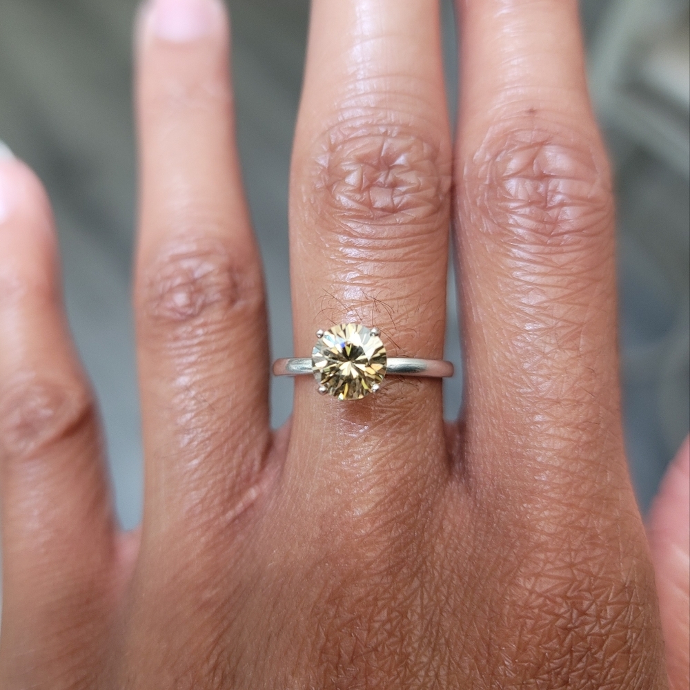 1.1 CT Champaign Moissanite Engagement Ring